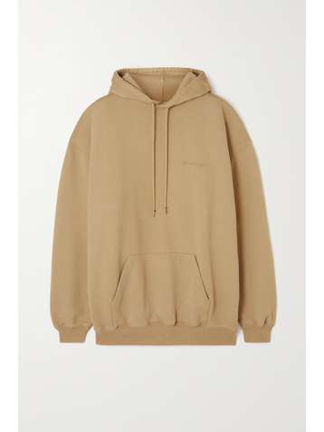 BALENCIAGA Oversized-Hoodie aus Baumwoll-Jersey mit Stickerei