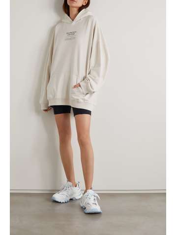 BALENCIAGA Oversized-Hoodie aus Jersey mit Stickereien