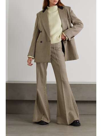 STELLA MCCARTNEY Pantalon évasé en laine pied-de-poule Mona