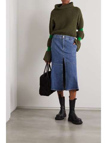 STELLA MCCARTNEY Cashmere and wool-blend and stretch-knit turtleneck sweater