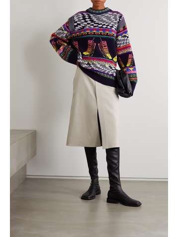 STELLA MCCARTNEY Keep In Touch oversized jacquard-knit wool-blend sweater