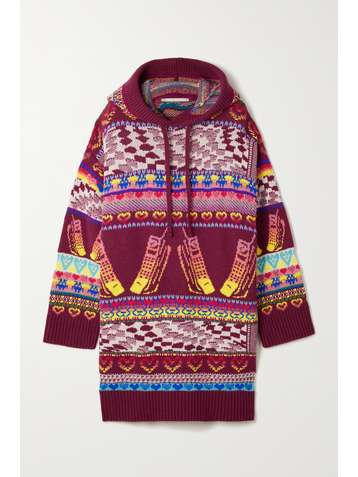 STELLA MCCARTNEY Keep in Touch hooded wool-jacquard dress
