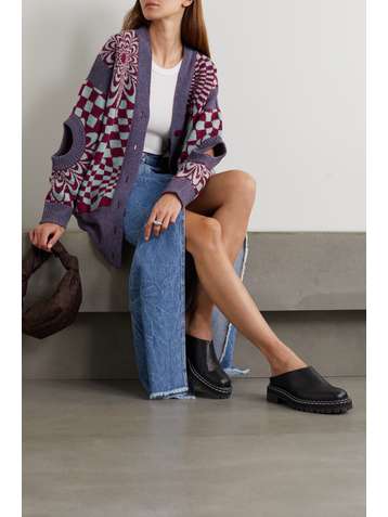 STELLA MCCARTNEY Cutout jacquard-knit wool-blend cardigan