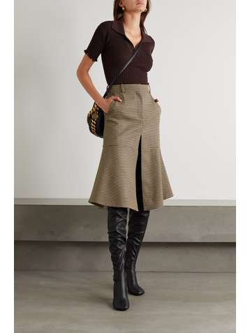 STELLA MCCARTNEY Naomi houndstooth wool midi skirt
