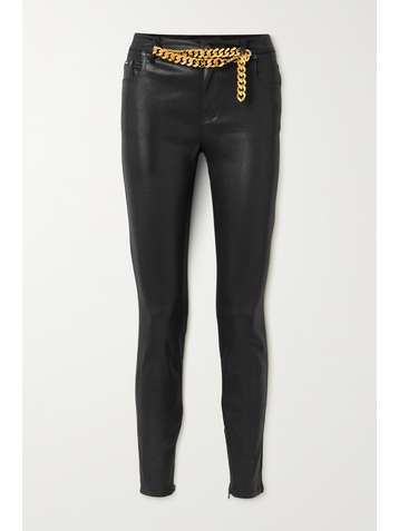 TOM FORD Chain-embellished coated high-rise skinny jeans