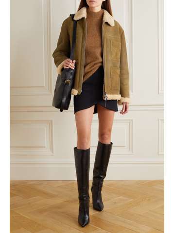 TOM FORD Shearling-trimmed suede jacket