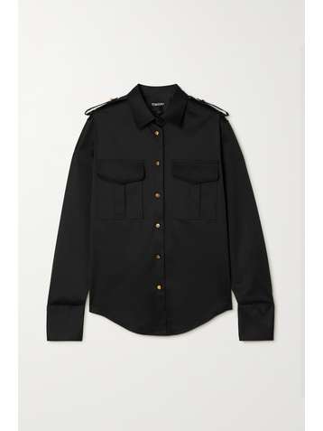 TOM FORD Cotton-blend satin shirt