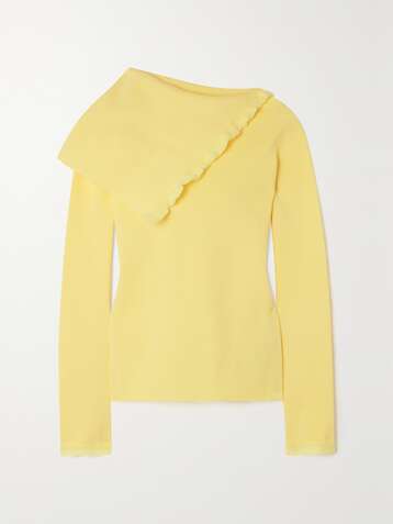 JIL SANDER Pull en mailles côtelées à franges