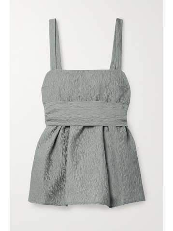 CECILIE BAHNSEN Josie tie-back seersucker top