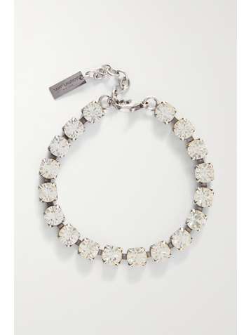 SAINT LAURENT Silver-tone crystal bracelet
