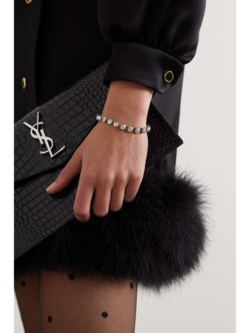 SAINT LAURENT Silver-tone crystal bracelet