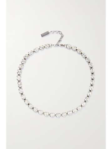 SAINT LAURENT Silver-tone crystal choker