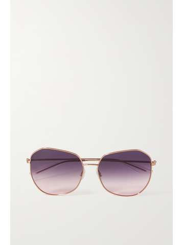 BARTON PERREIRA Ostara hexagon-frame rose gold-tone sunglasses