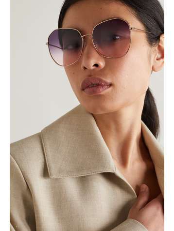 BARTON PERREIRA Ostara hexagon-frame rose gold-tone sunglasses