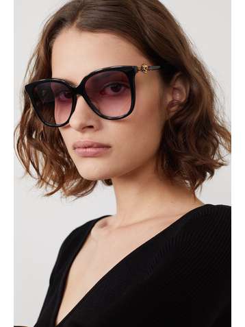 ALEXANDER MCQUEEN Verzierte Sonnenbrille mit eckigem Rahmen aus Azetat