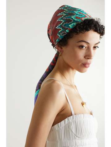 MISSONI Printed silk-jacquard scarf