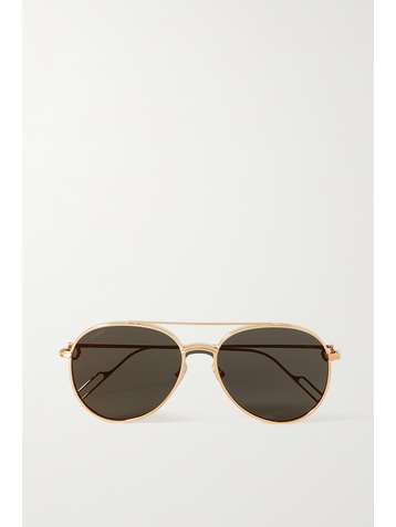 CARTIER EYEWEAR Première de Cartier aviator-style gold-tone sunglasses