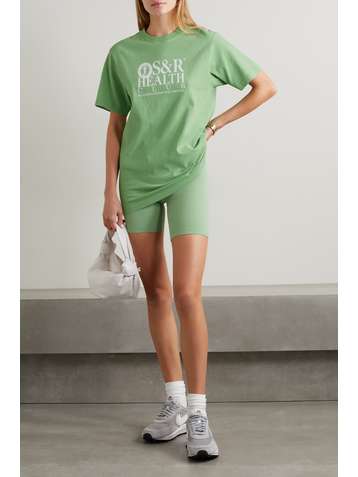 SPORTY & RICH T-shirt en jersey de coton imprimé Health Club