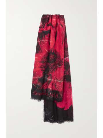 ALEXANDER MCQUEEN Schal aus bedrucktem Twill aus einer Woll-Seidenmischung