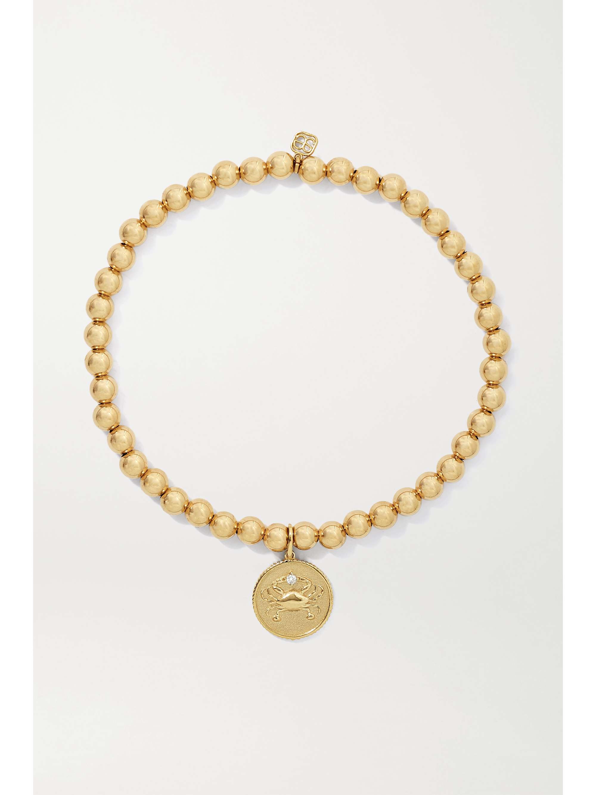 SYDNEY EVAN Cancer 14-karat gold diamond bracelet