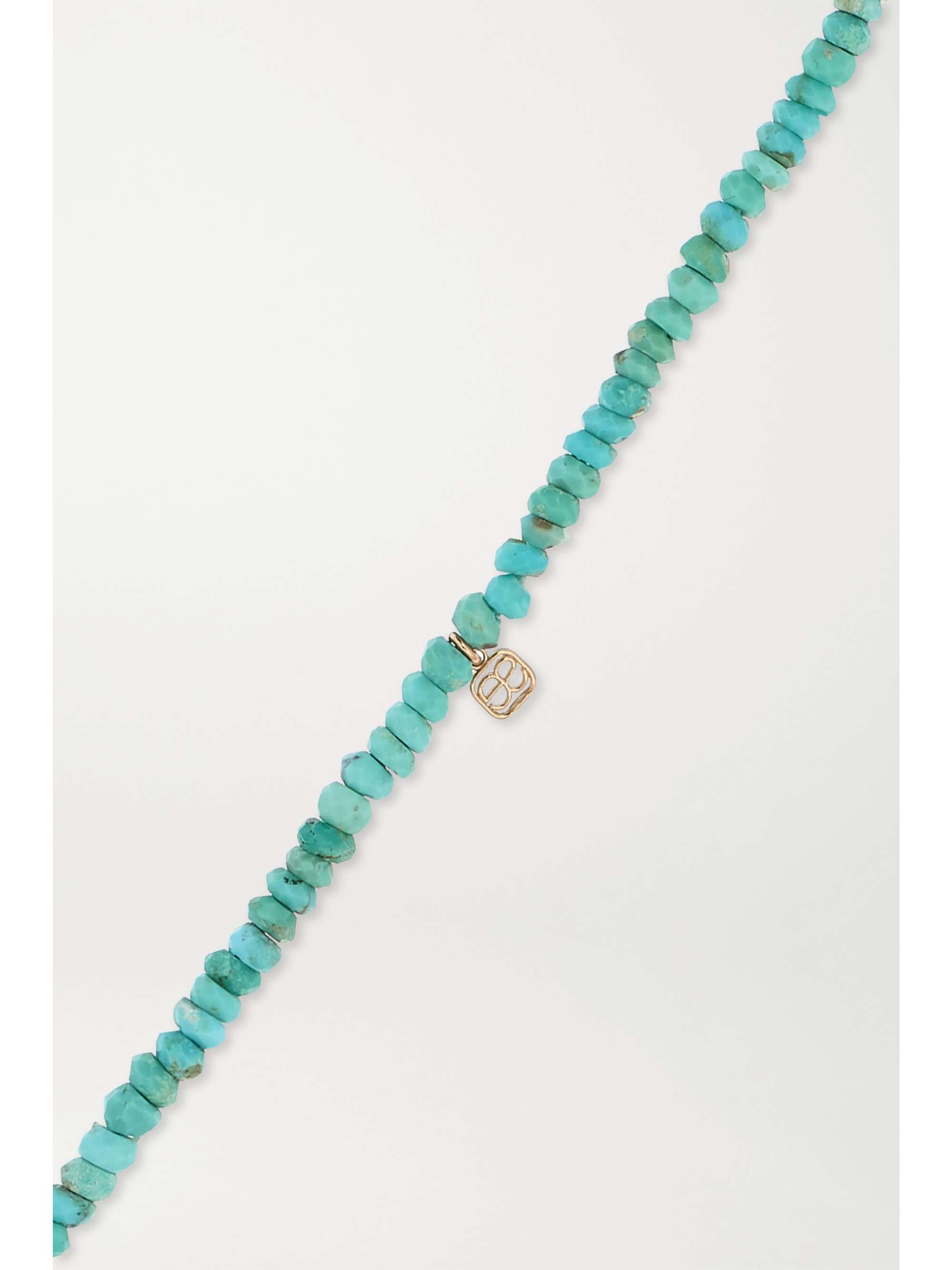 SYDNEY EVAN Evil Eye 14-karat gold, enamel, turquoise and ruby necklace