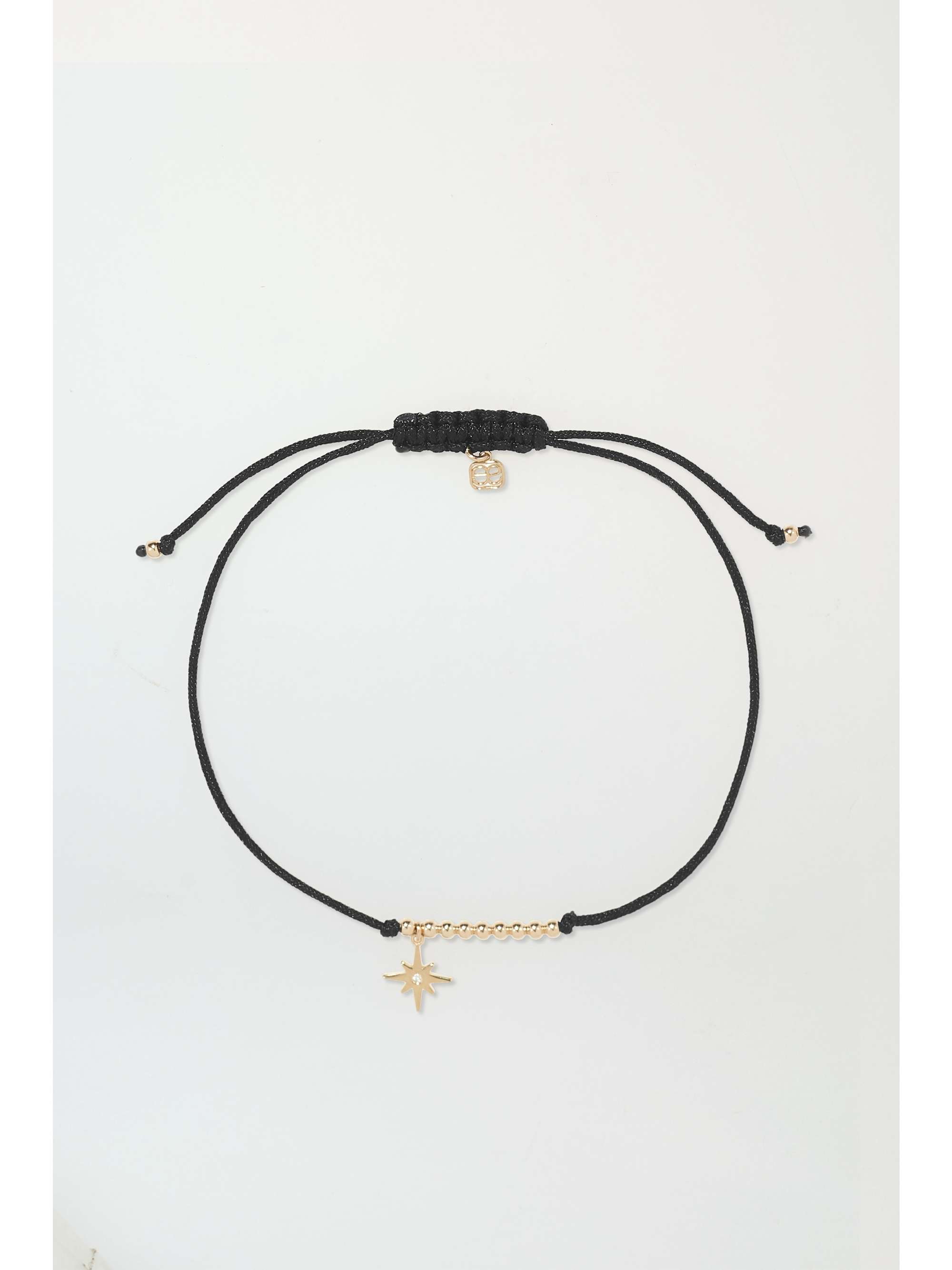 SYDNEY EVAN Palm Tree 14-karat gold cord bracelet