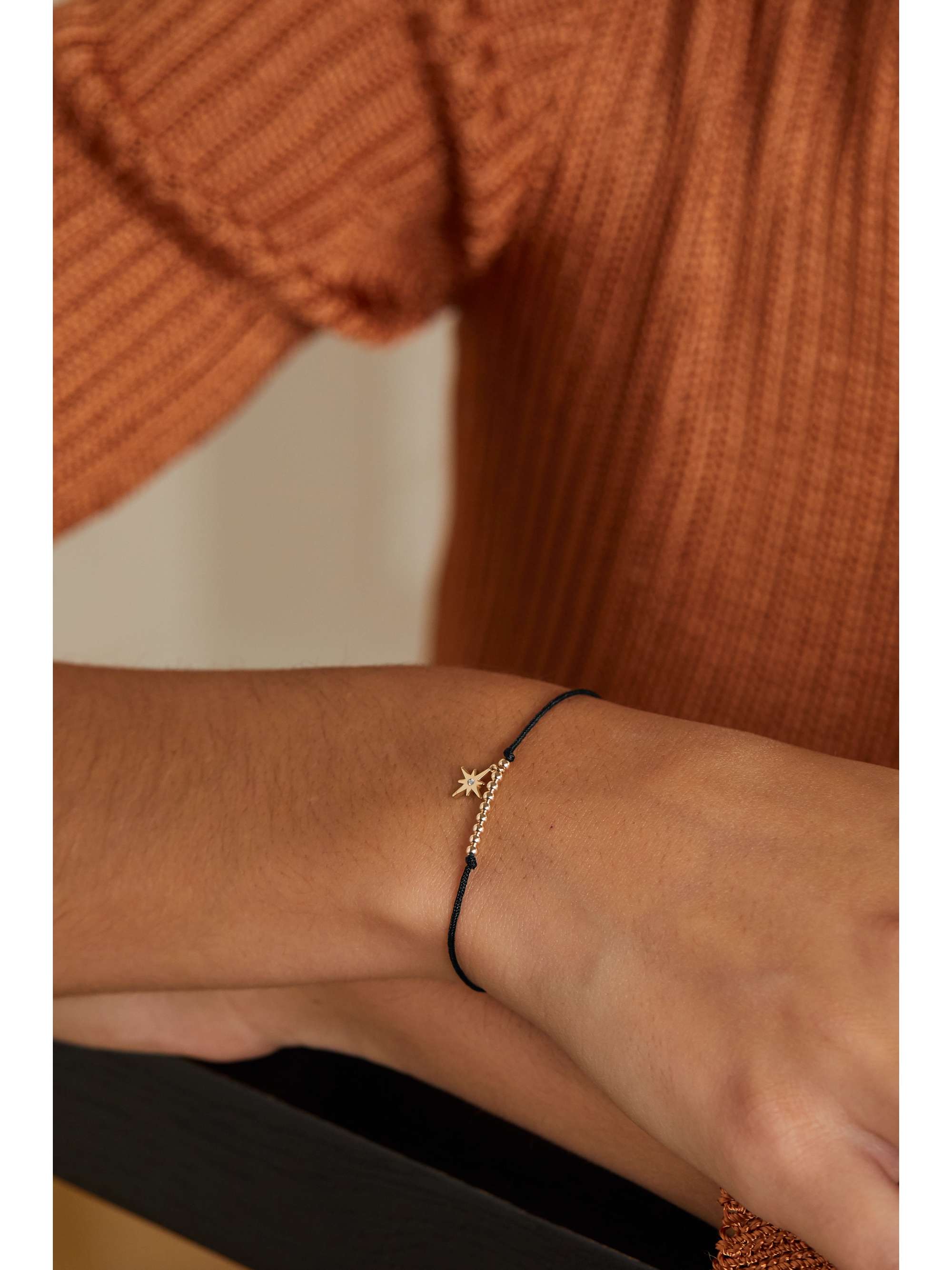 SYDNEY EVAN Palm Tree 14-karat gold cord bracelet