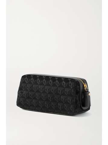 ANYA HINDMARCH Girlie Stuff leather-trimmed velvet-jacquard pouch