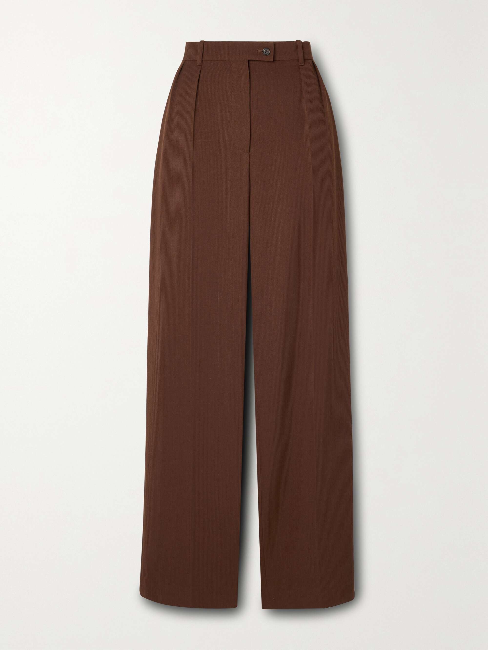 THE ROW Randa pleated wool and cotton-blend straight-leg pants |  NET-A-PORTER