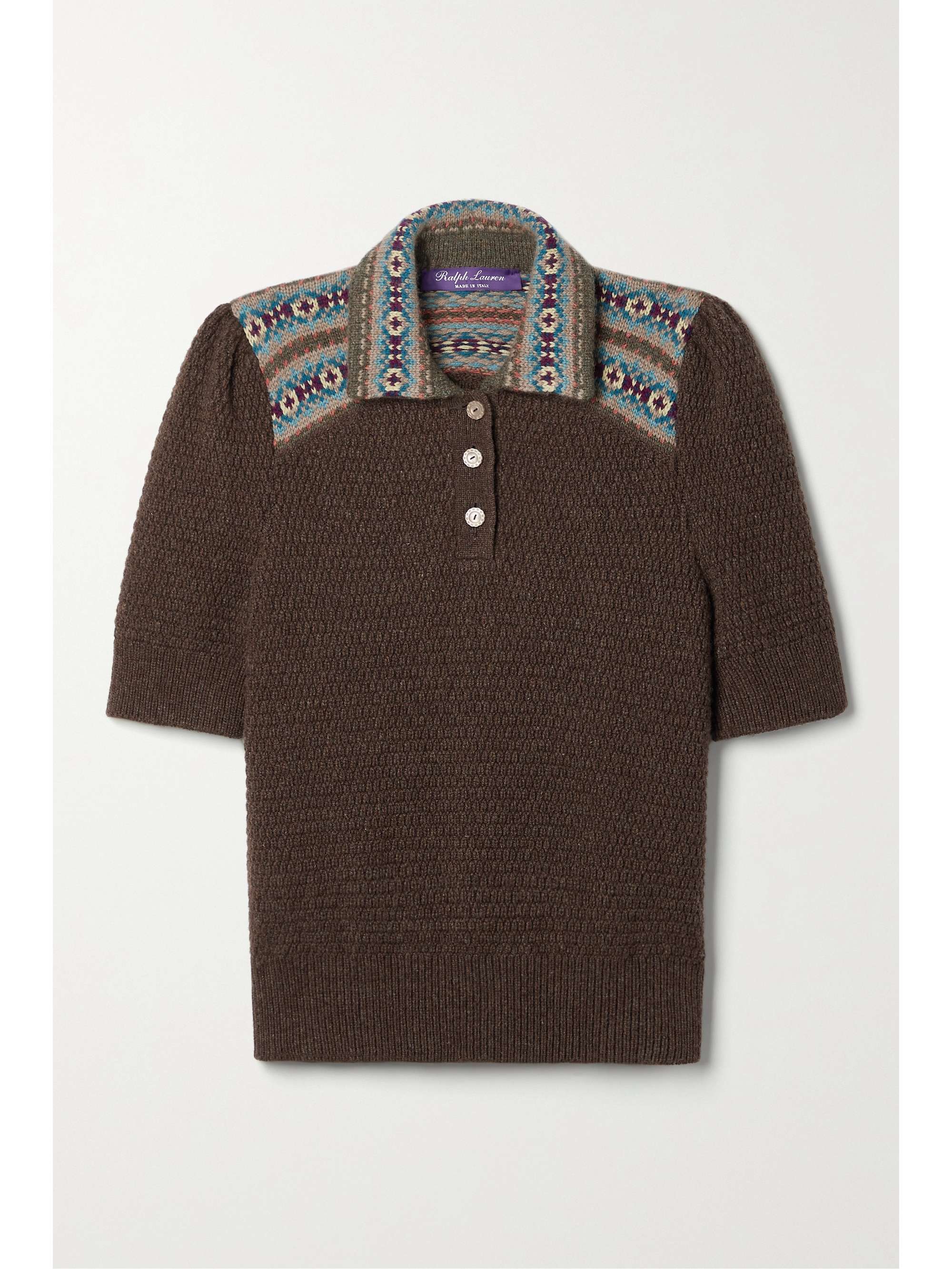 Brown Intarsia cashmere sweater | RALPH 