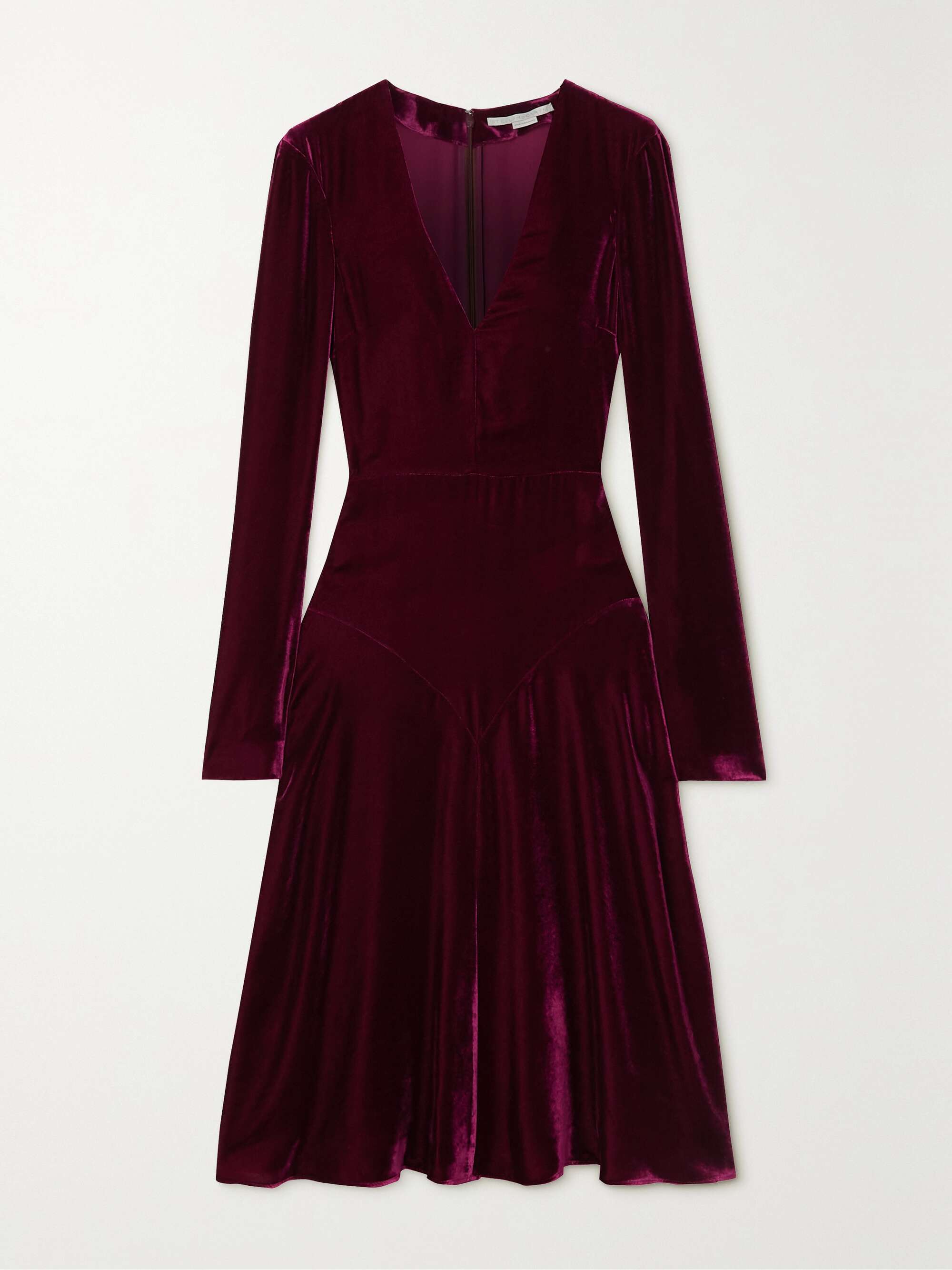 Stella McCartney - Velvet Midi Dress - Burgundy - IT40 - Net A Porter