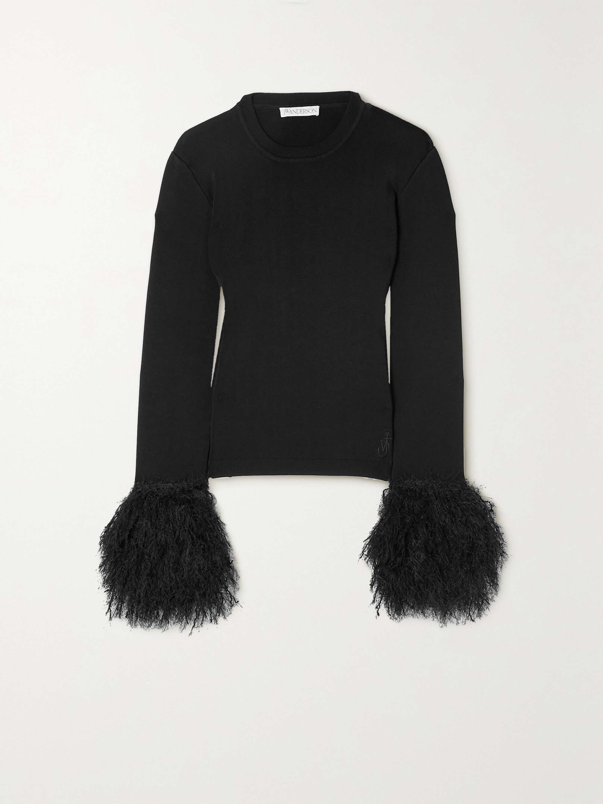 ストレッチニット セーター フリンジ付き