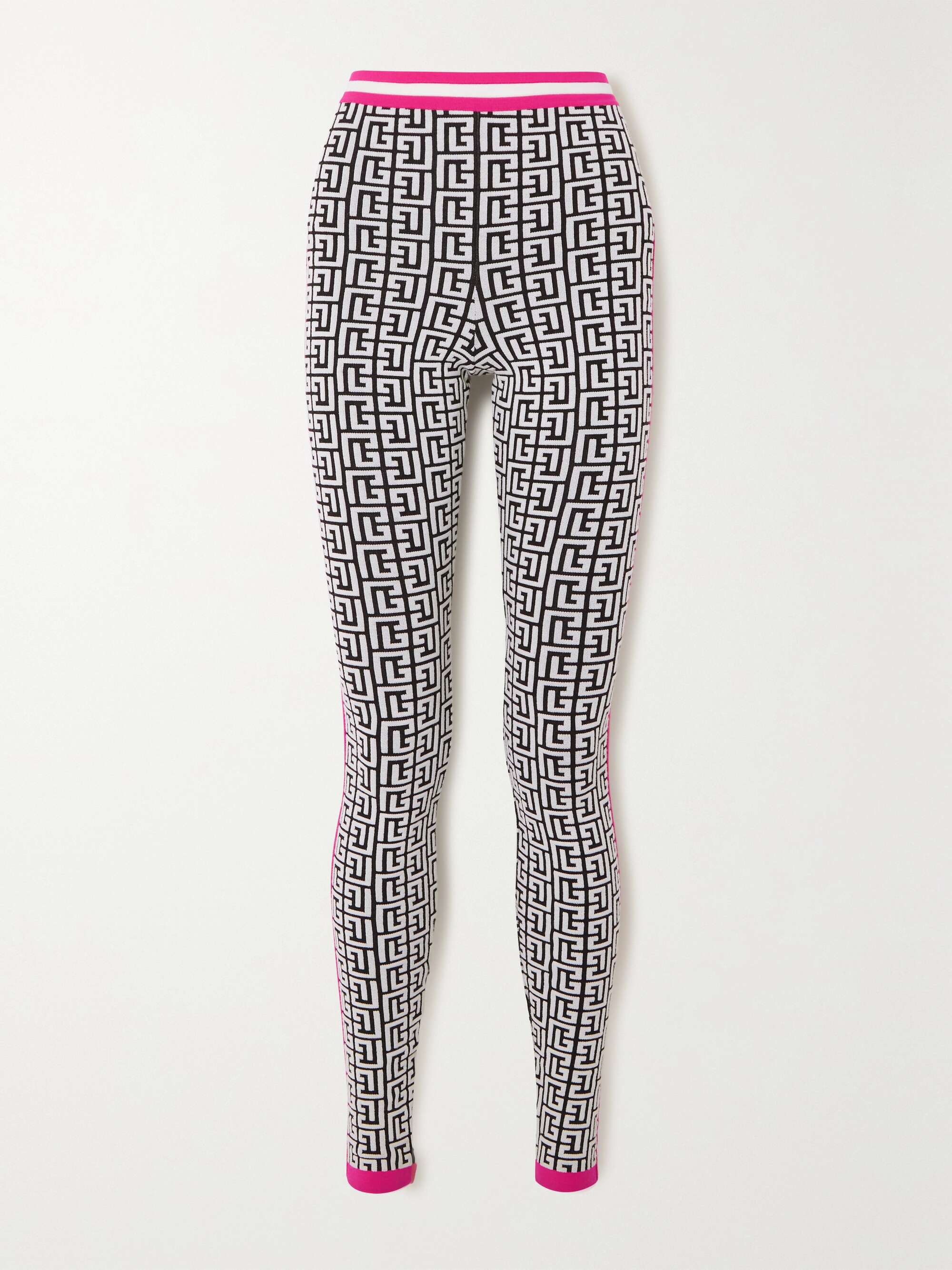 BALMAIN Jacquard-knit wool-blend leggings | NET-A-PORTER