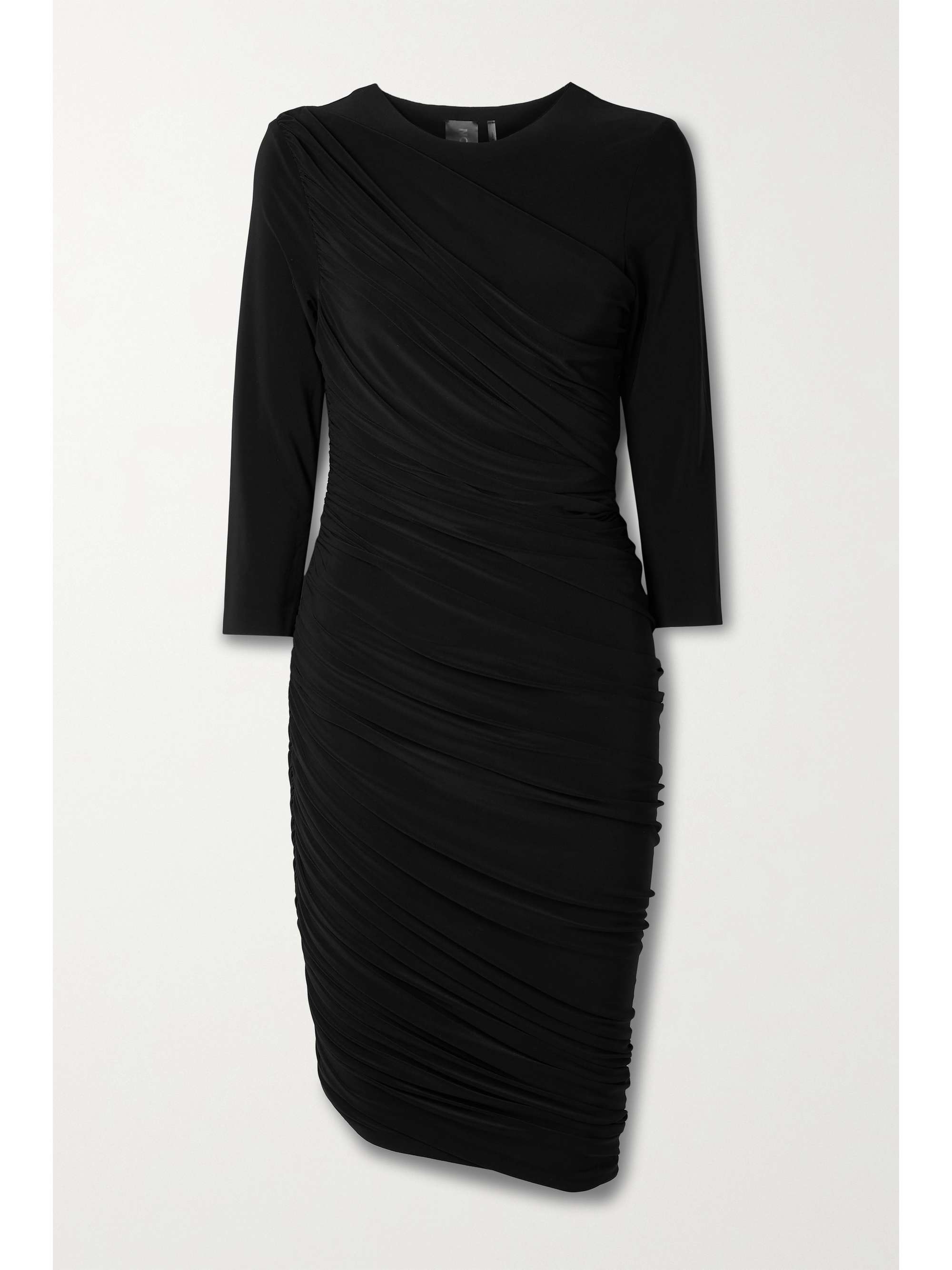 Black Diana ruched stretch-jersey dress 