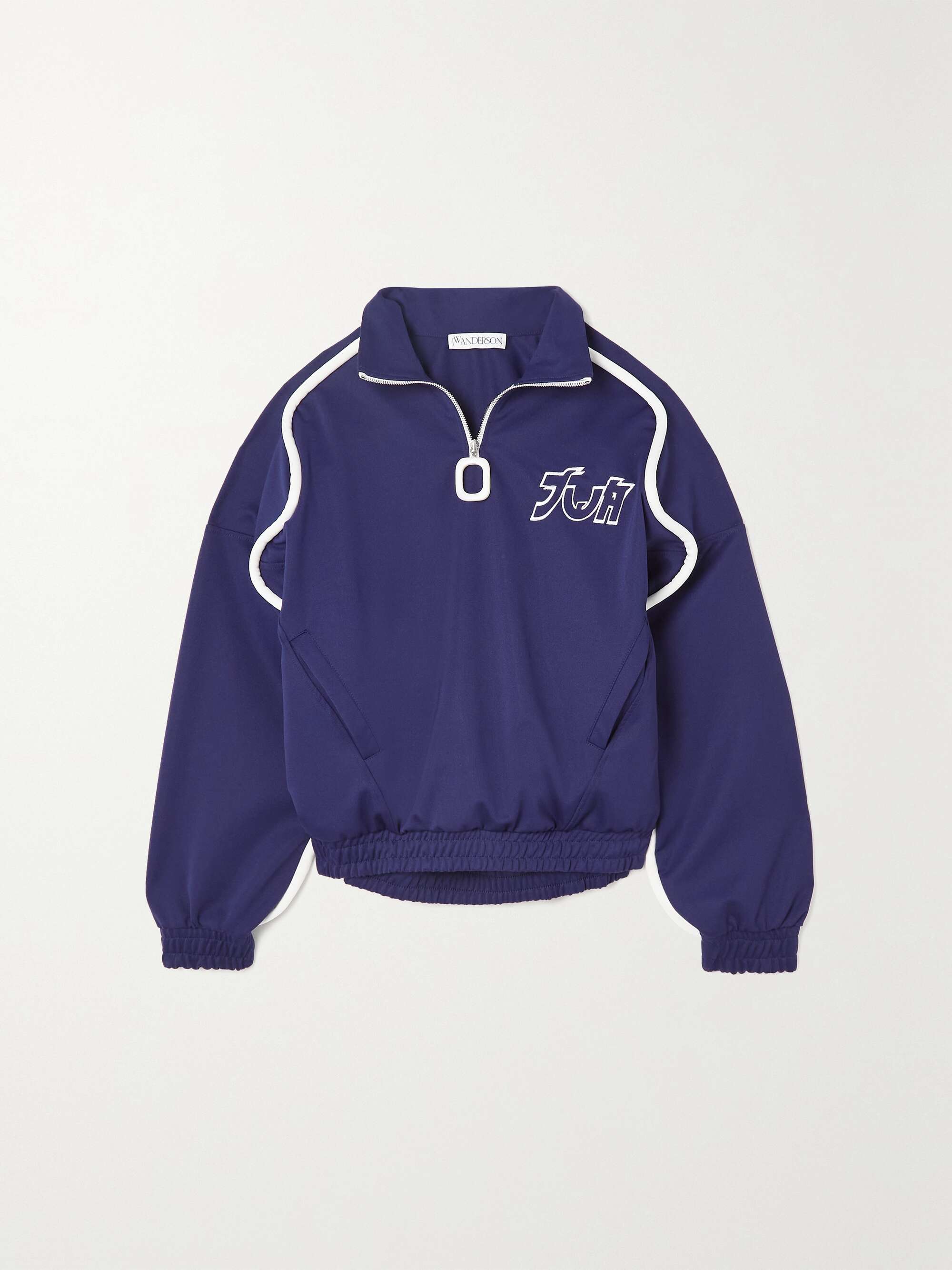 + Run Hany embroidered stretch-jersey half-zip track jacket