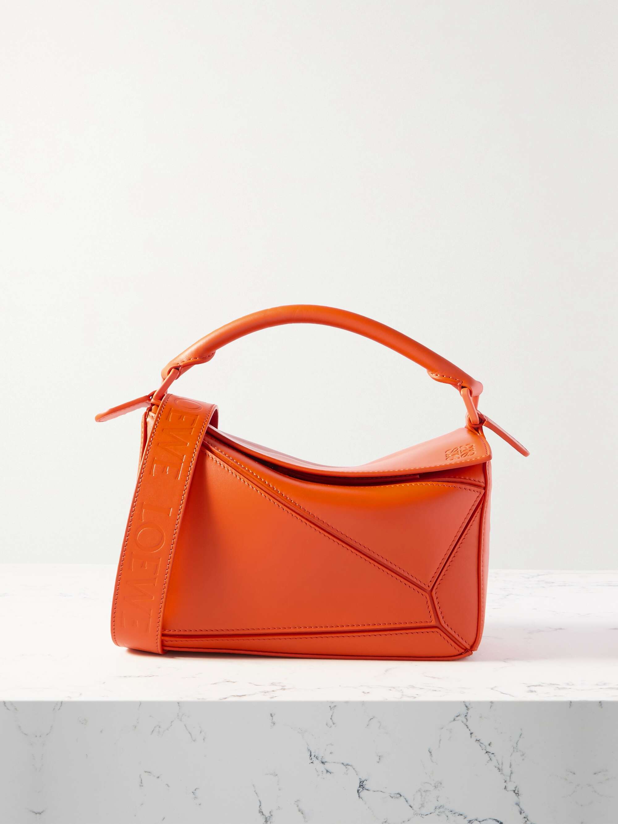 LOEWE Puzzle Mini Leather Shoulder Bag Orange