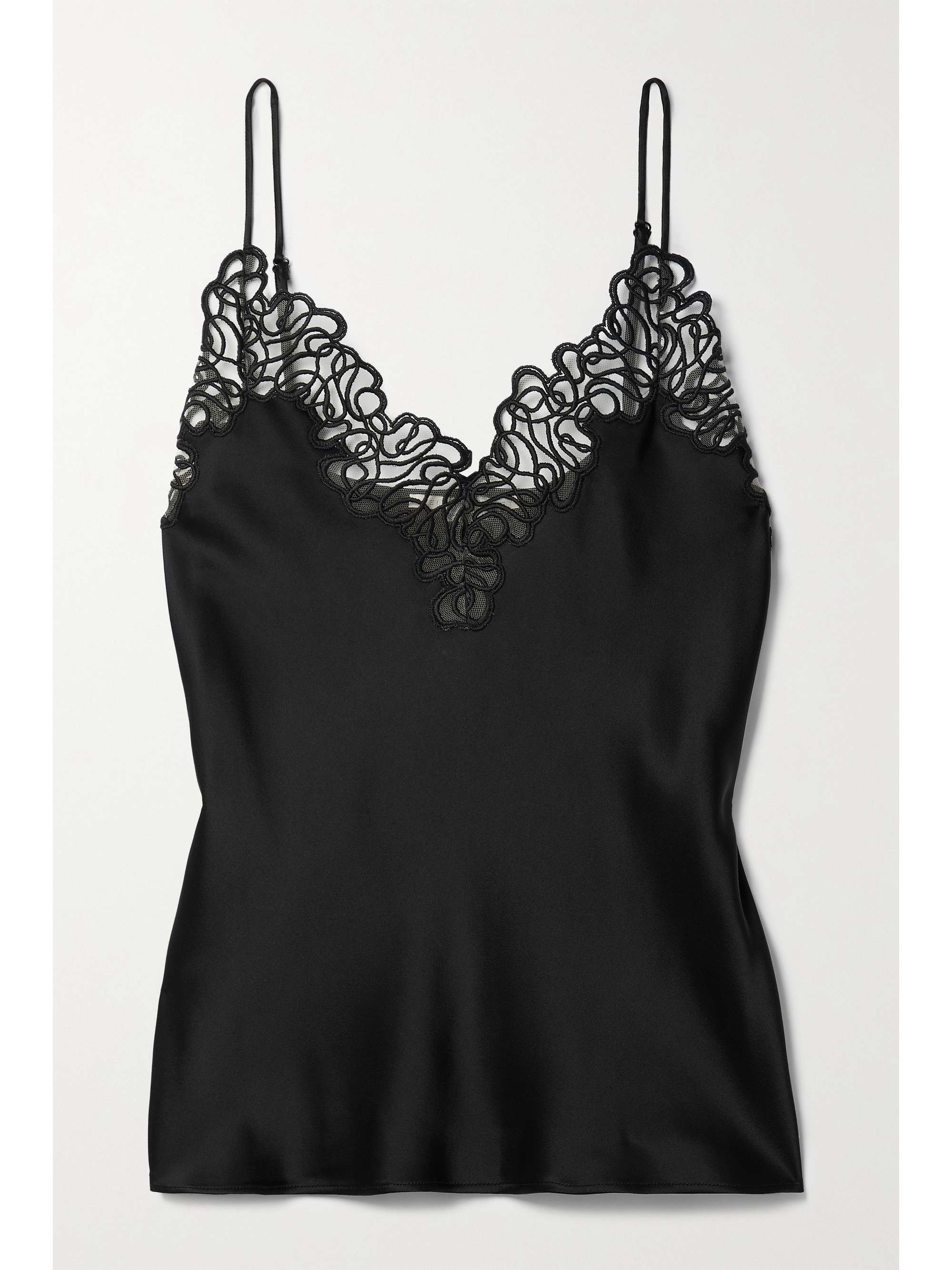STELLA MCCARTNEY Embroidered tulle-trimmed satin camisole | NET-A-PORTER