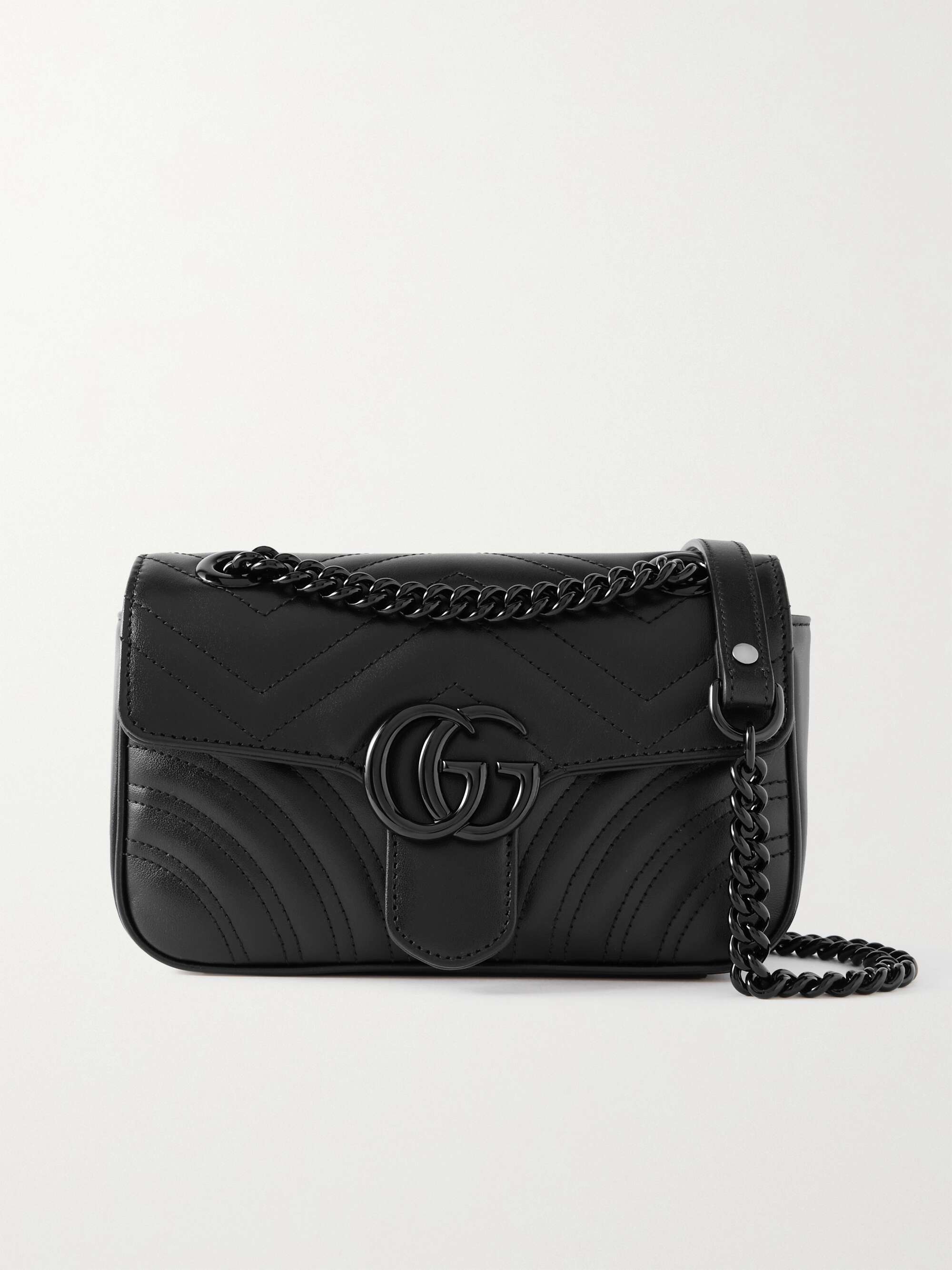 Gucci Small Gg Marmont 2.0 Leather Zip Wallet in Black