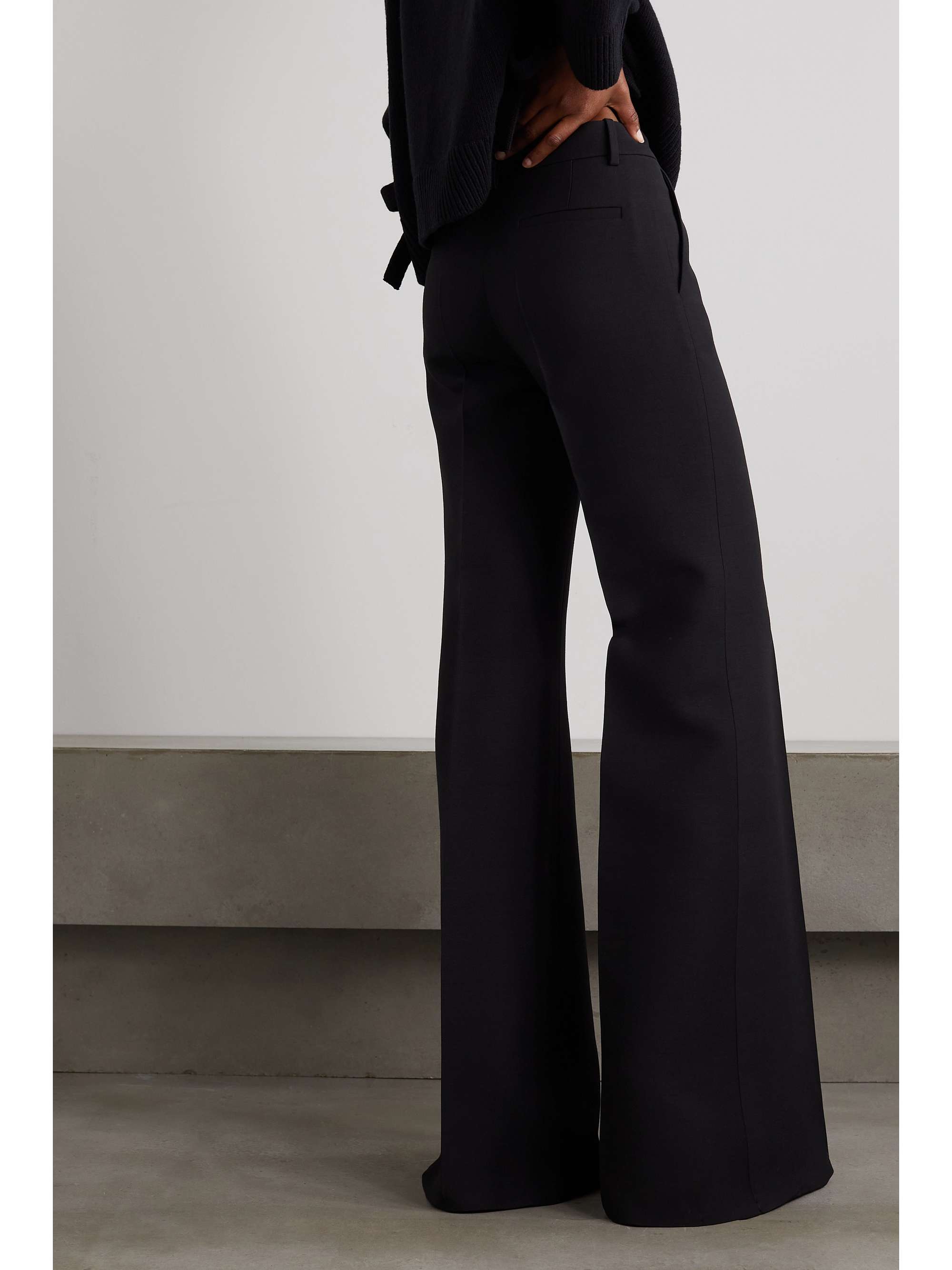 VALENTINO GARAVANI Wool and silk-blend crepe wide-leg pants