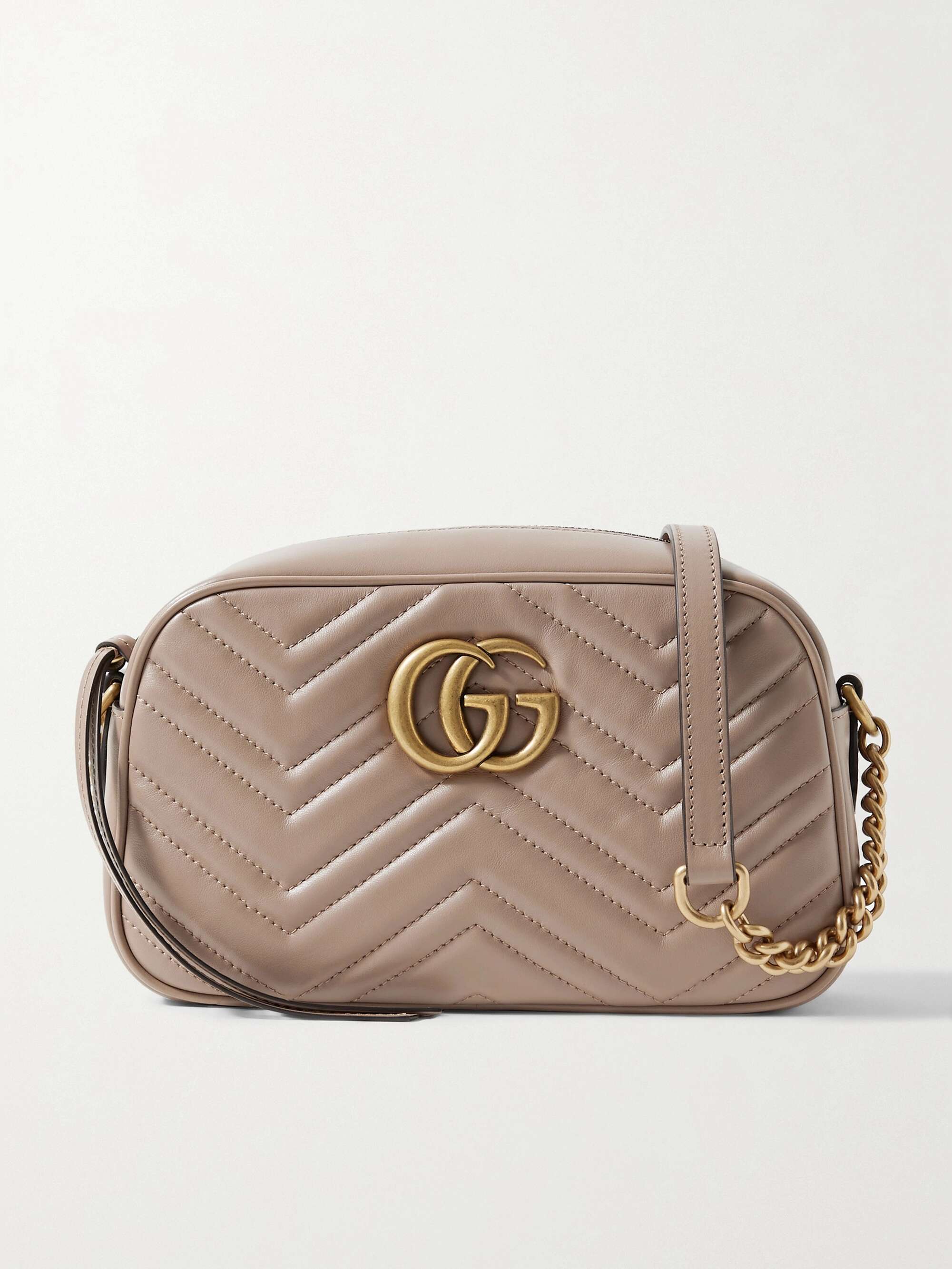 GG Marmont Small Shoulder Bag in Beige - Gucci