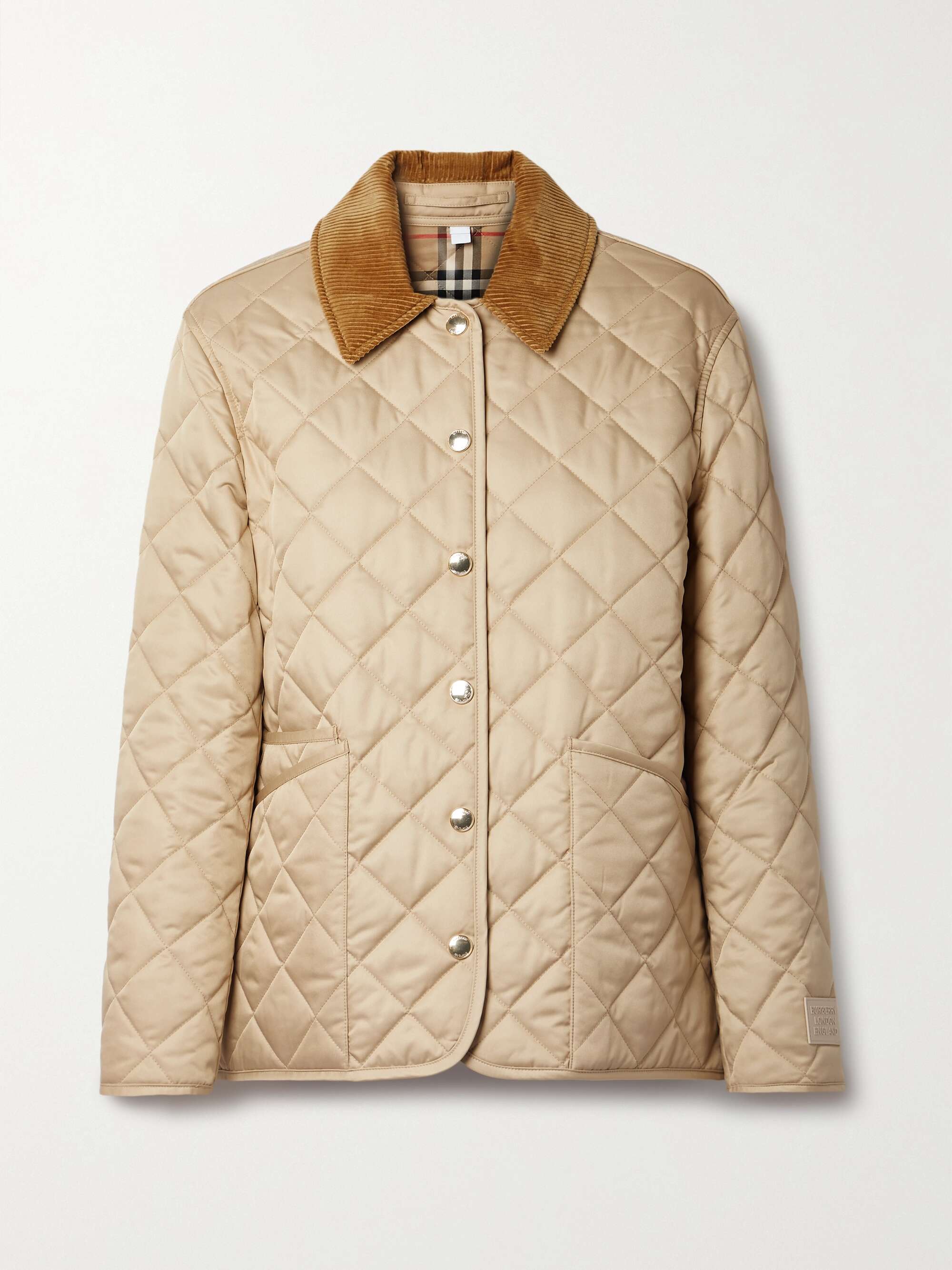 Sammenlignelig forestille Ærlighed BURBERRY Reversible corduroy-trimmed quilted shell and checked cotton jacket  | NET-A-PORTER