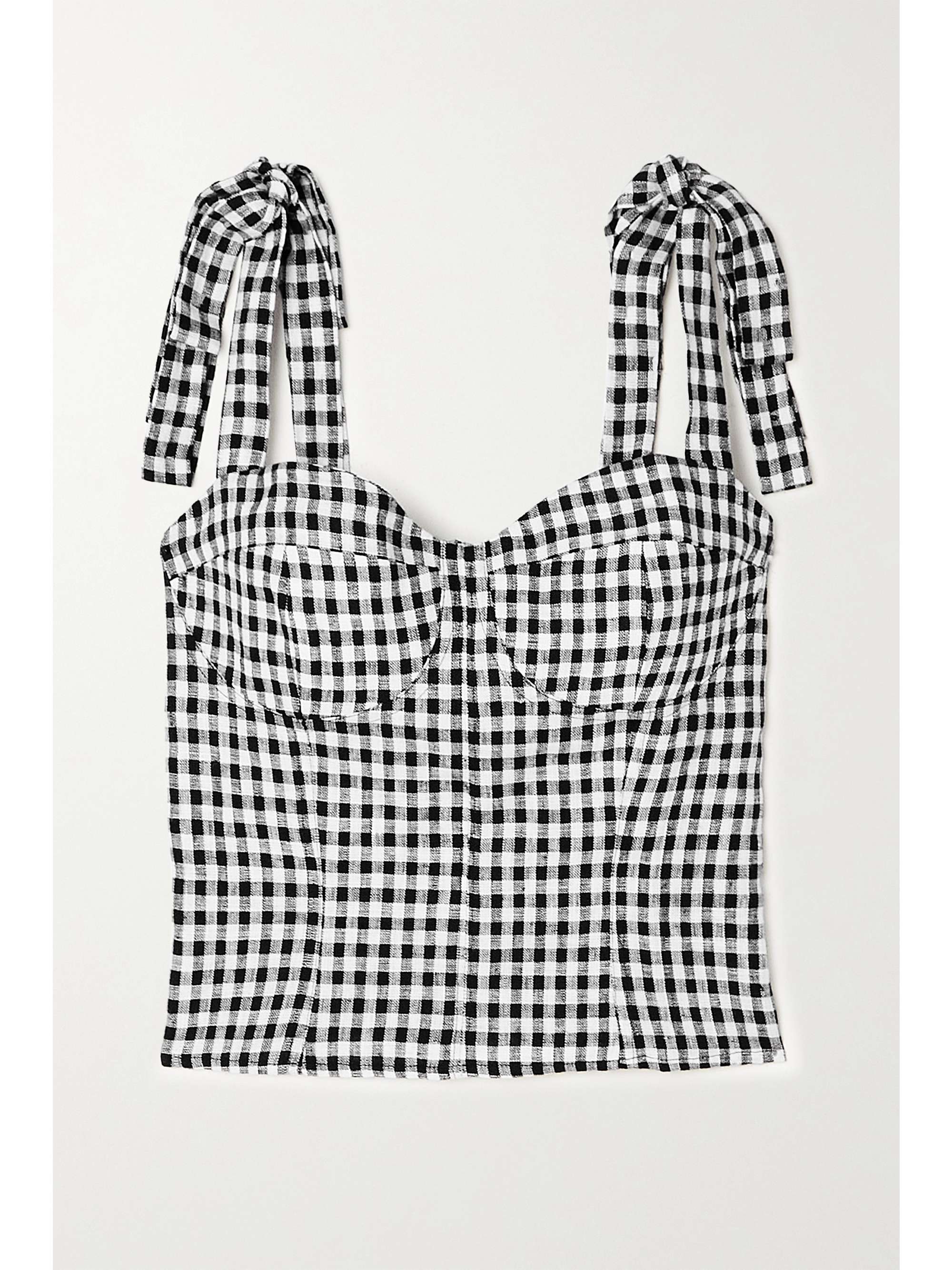 REFORMATION Jaxon checked linen top | NET-A-PORTER