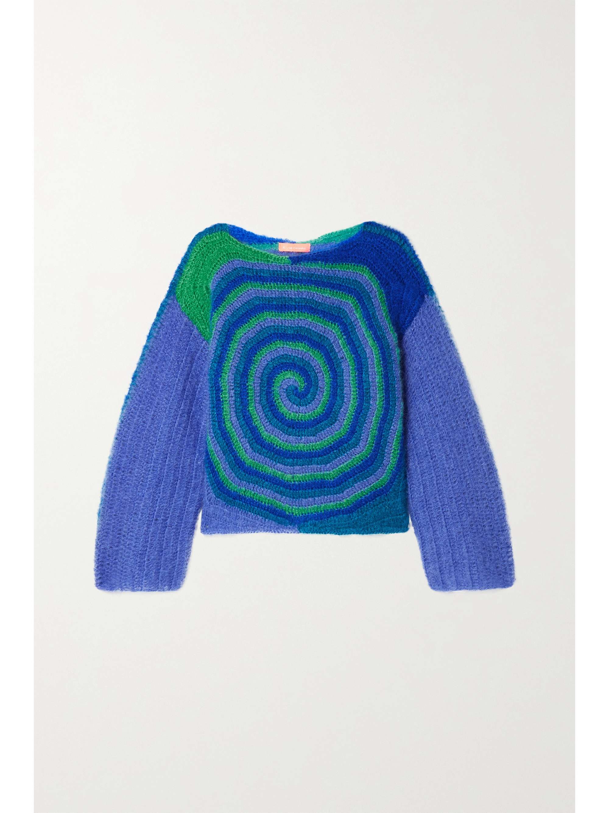 Blue Spirales mohair-blend sweater 