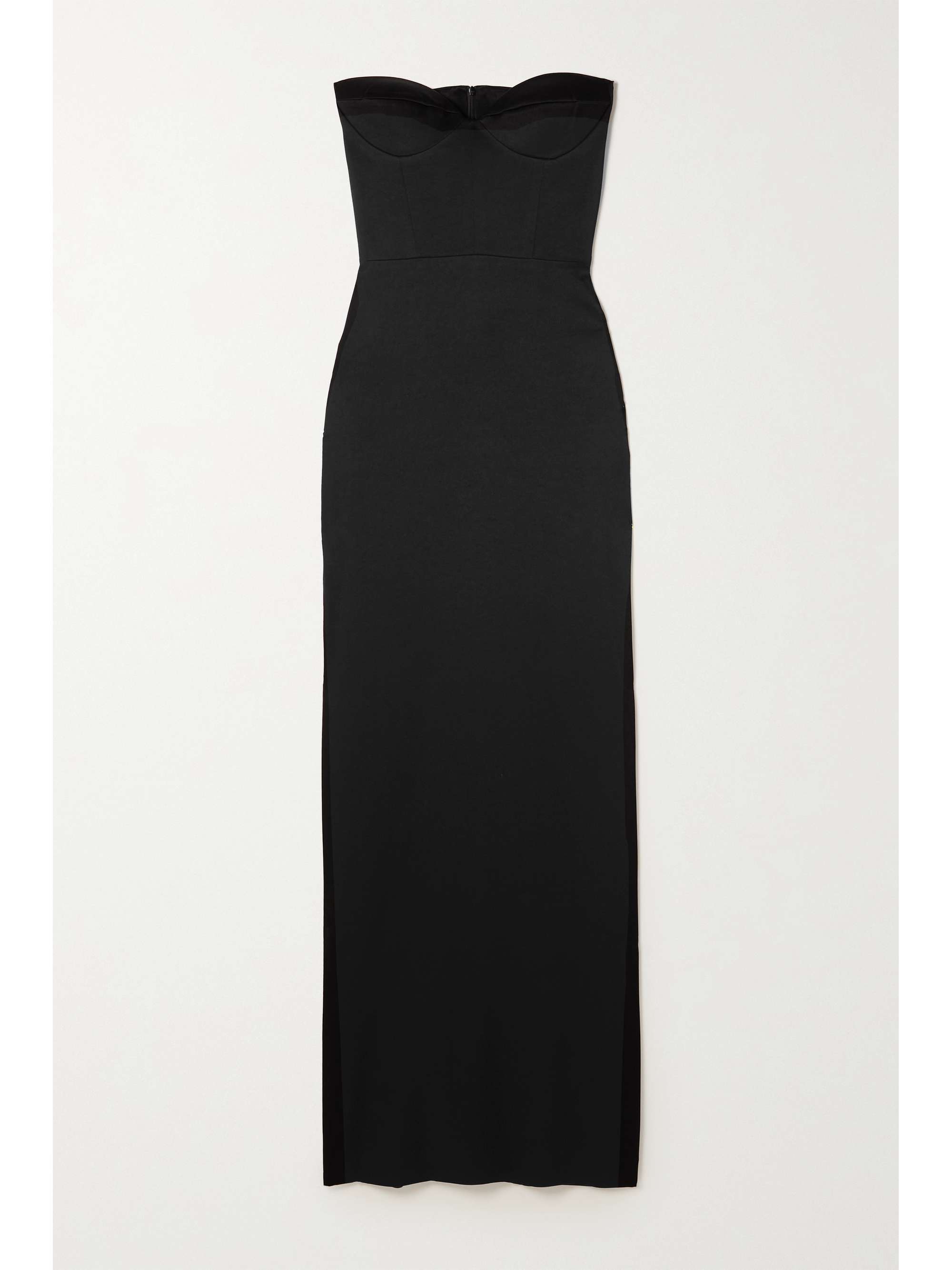 Black Cordell strapless satin maxi 