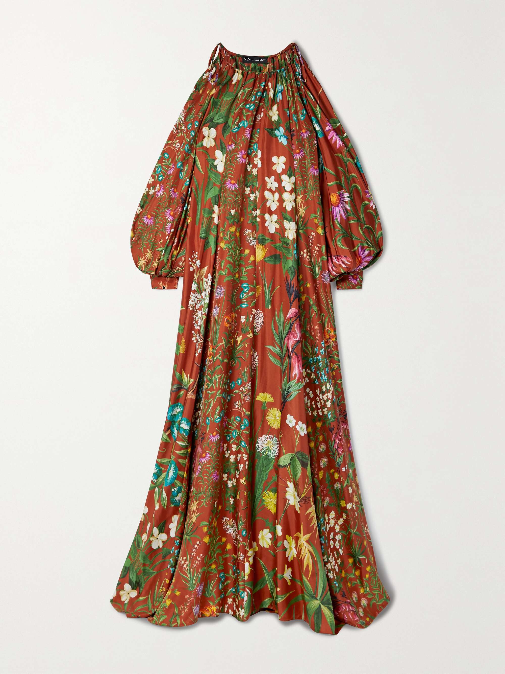 silk-twill maxi dress | OSCAR 