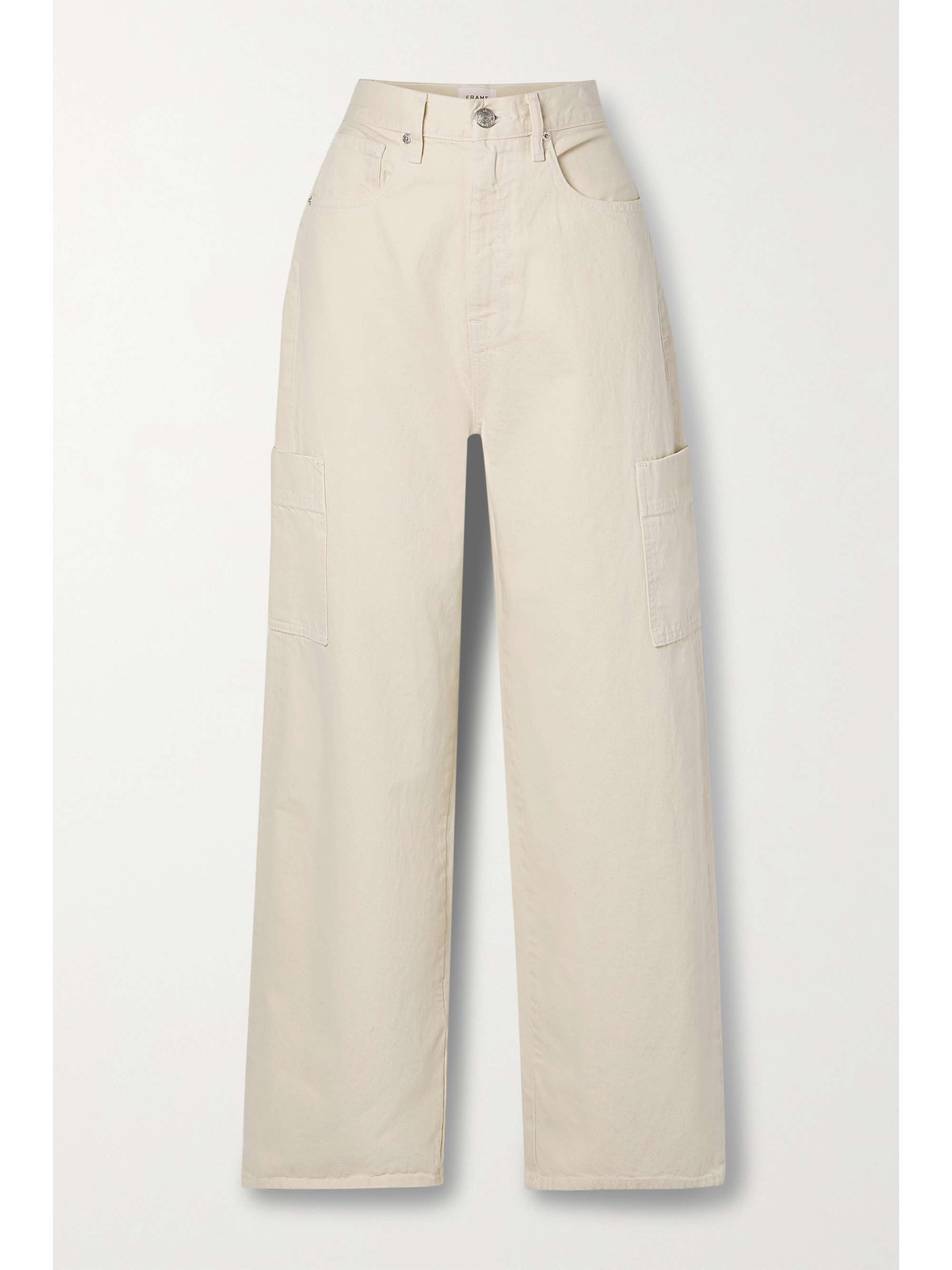 Ecru High-rise straight-leg jeans 