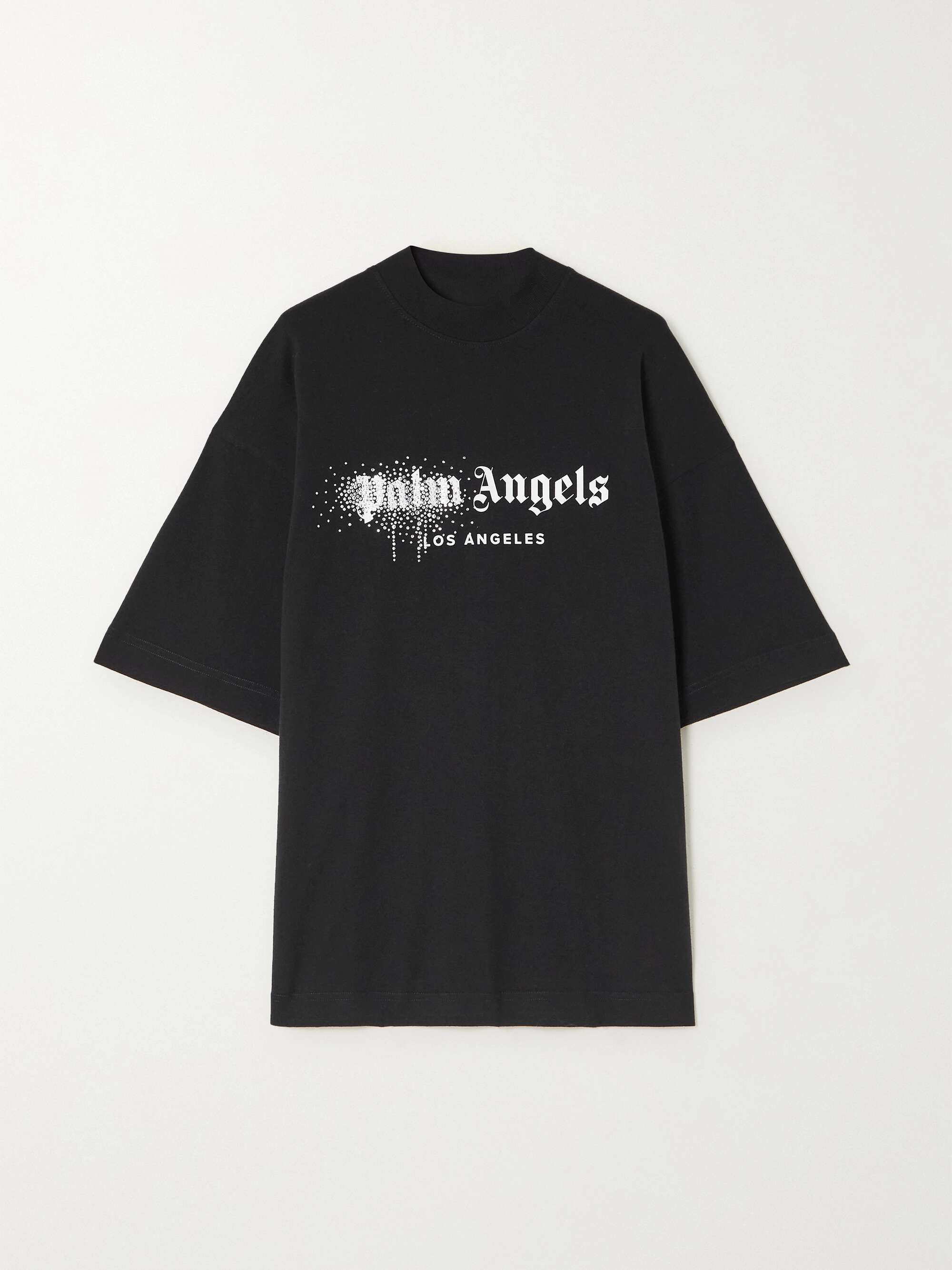 Paris Sprayed Logo T-shirt in black - Palm Angels® Official