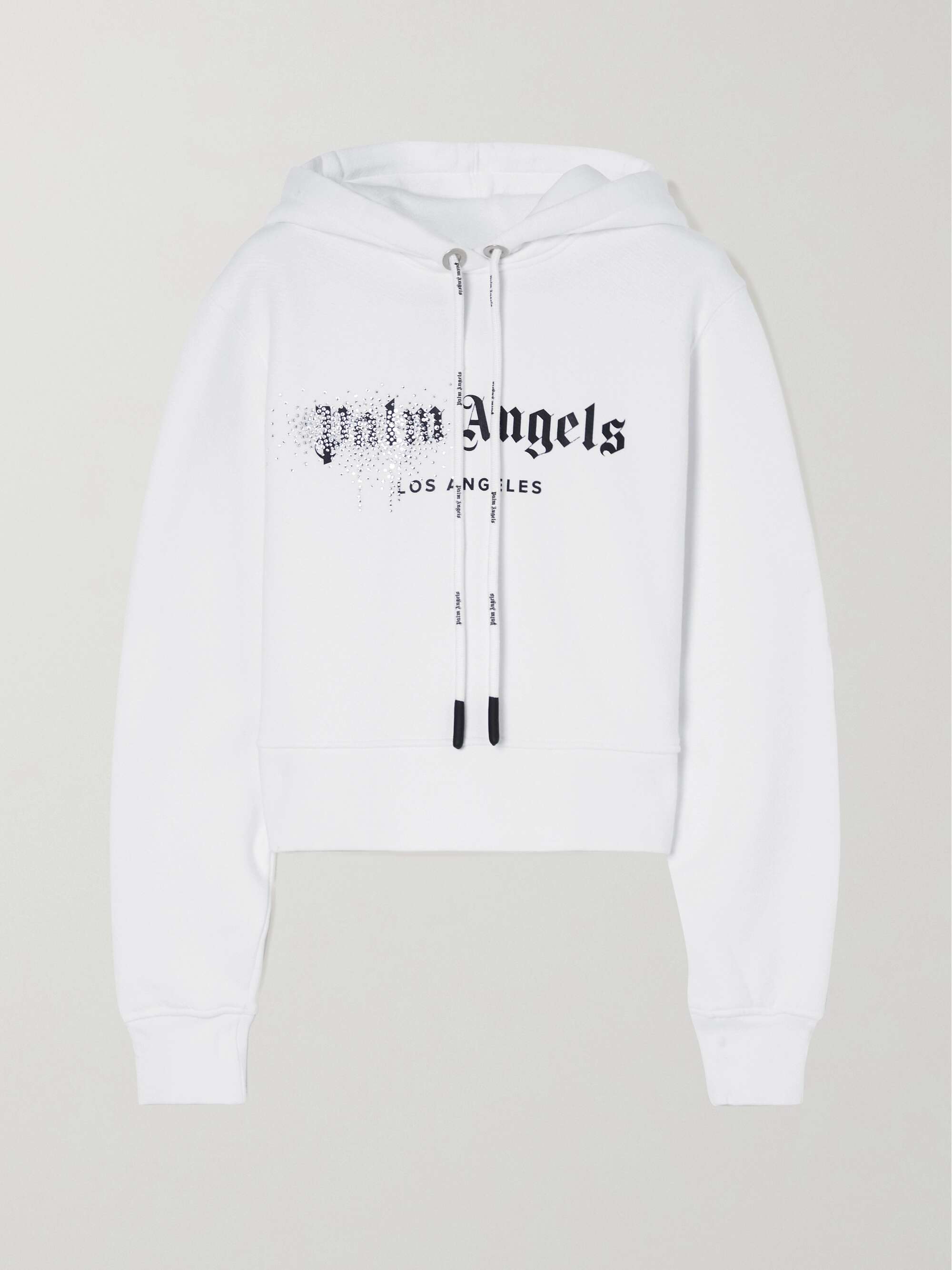 PALM ANGELS Embellished cotton-jersey hoodie | NET-A-PORTER