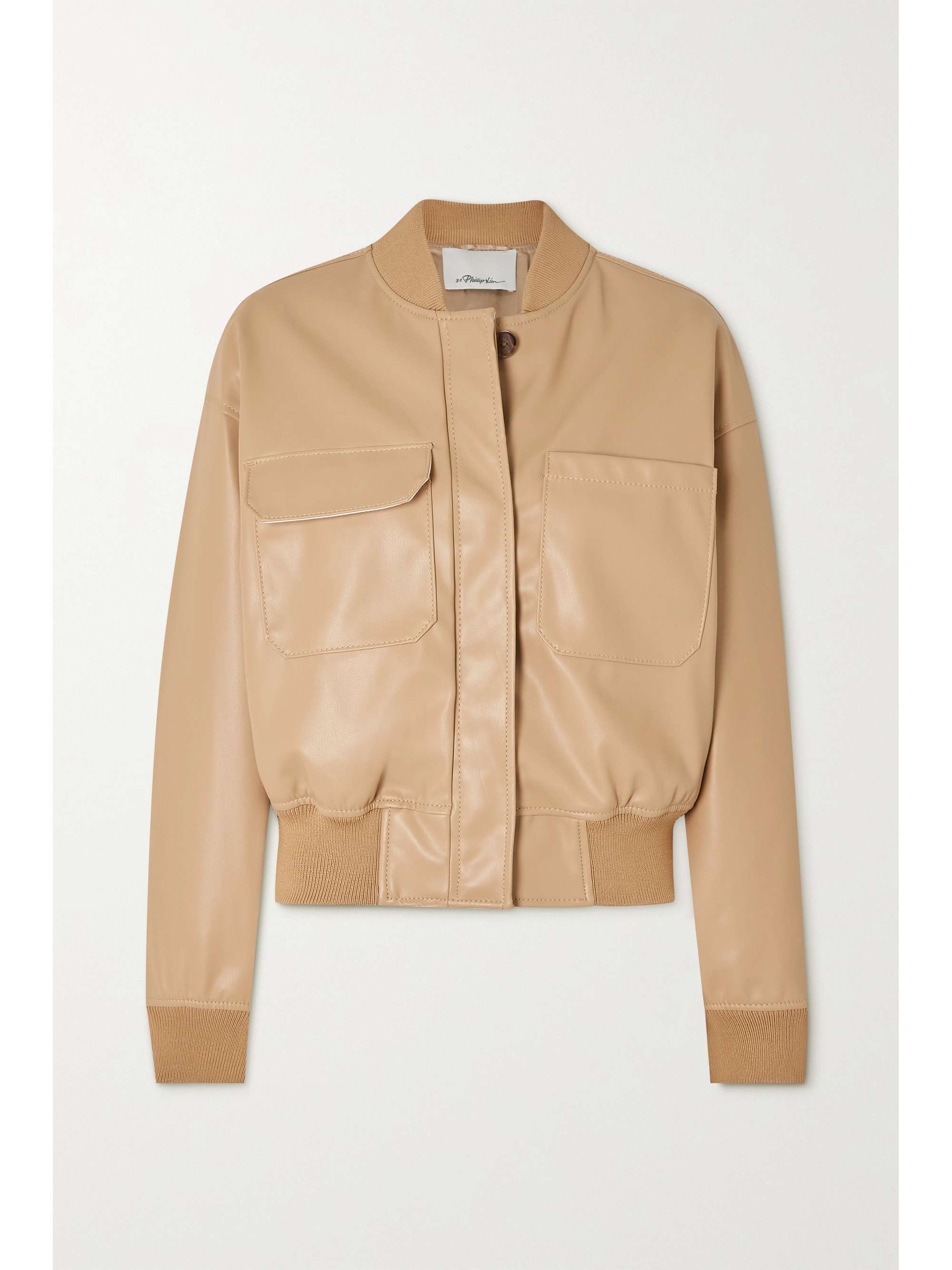 faux leather bomber jacket 