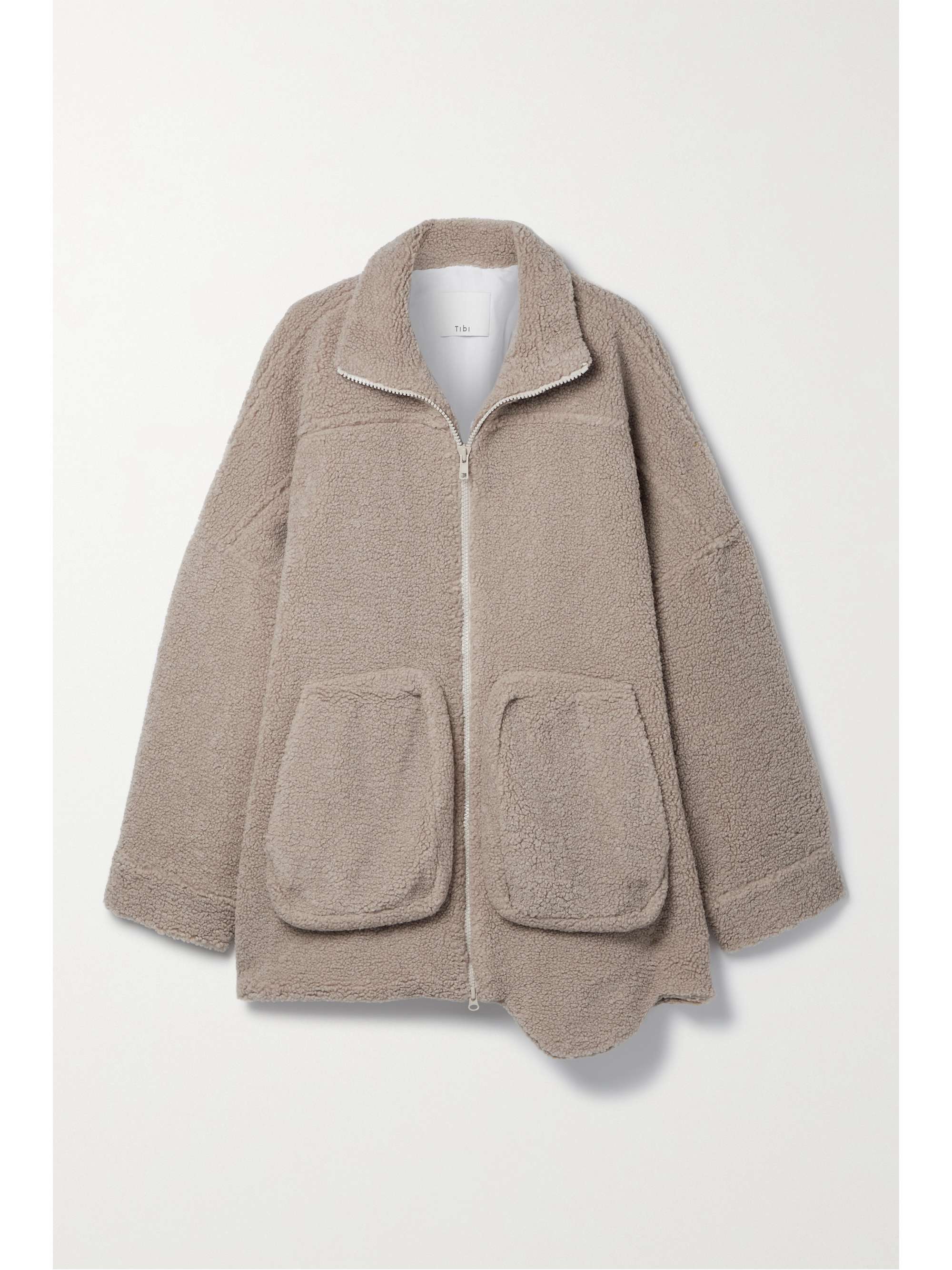 Neutral Oversized fleece jacket | TIBI 
